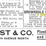 Ad for the Browndale Liquor Company within the Minneapolis City Directories