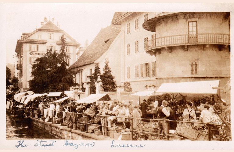 Vintage Photo: "The Street bazaar Lucerne"
