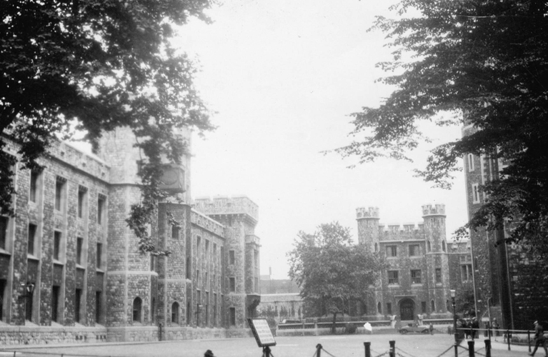 vintage photo:"London Tower" front back: "Tower of London and place of execution of Mary Queen of Scots"
