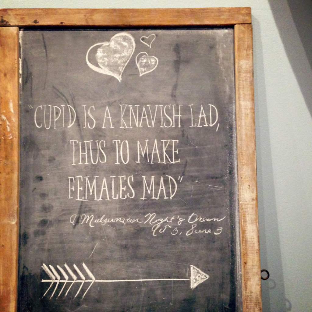 DIY Shakespearean Valentine's Day Chalkboard