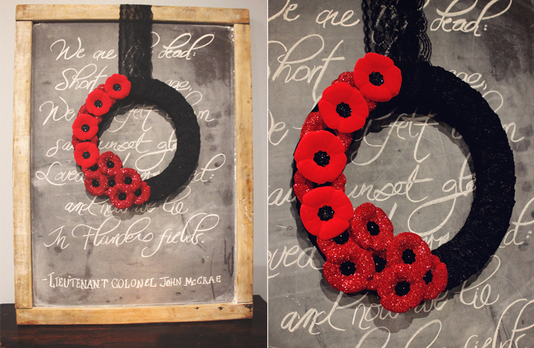 Remembrance Day Glittered Poppy Wreath | Alex Inspired