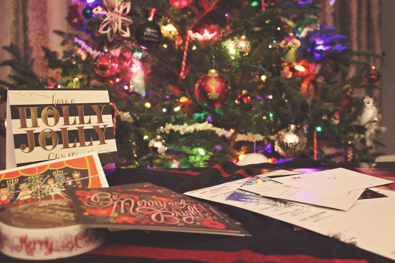 Christmas Cards on table