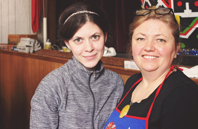 Lovely Pysanky Mother-daughter volunteers, Andrea and Marika | Alex Inspired