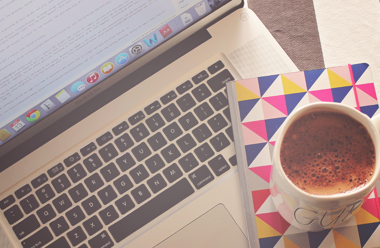 Is your Blog Accessible!? (Laptop, coffee and notebook on desk) | Alex Inspired