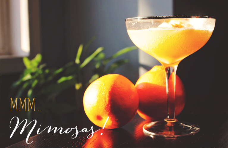 Mmm...Mimosas! Champagne and Orange Sherbet |Alex Inspired