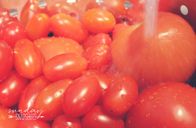 Fresh cherry tomatoes being washed | In the Kitchen - Alex Inspired