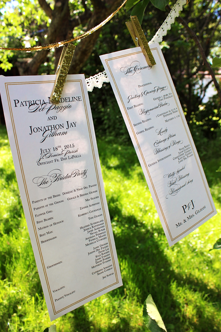 Tricia & JJ - Wedding Prints | designs for tables, menus and donation card. 