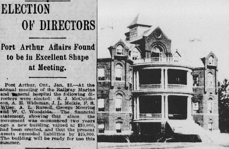 Election of Directors at the Railway Marine and General Hospital of Port Arthur - 1911