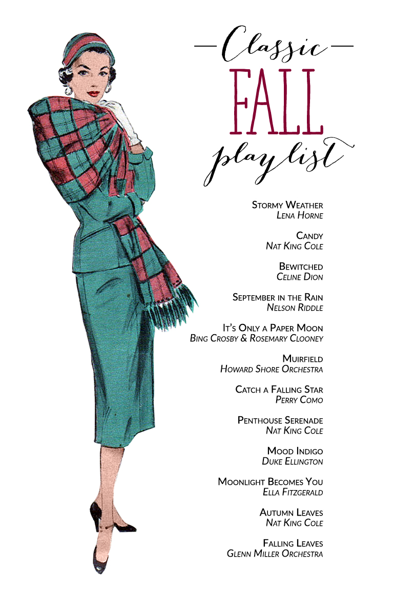 A Classic Fall Playlist, including - Bing Crosby, Nat King Cole, Lena Horne, Ella Fitzgerald and Perry Como | Alex Inspired