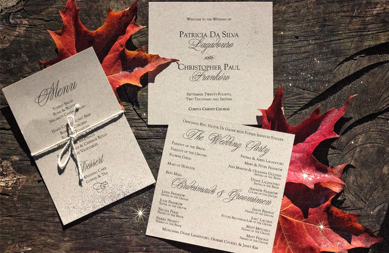 Rustic Chic Autumn Wedding Stationery - Menus and Programs | Alex Inspired