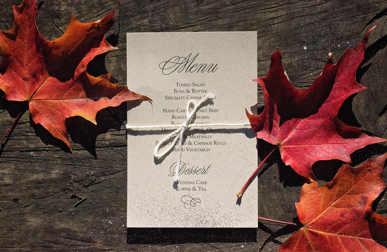 Rustic Chic Autumn Wedding Stationery - Menus and Programs | Alex Inspired