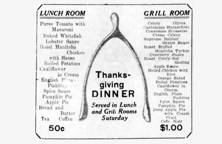 Ever wonder what it would have been like to have Thanksgiving Dinner at the Eaton's Grill Room? | Alex Inspired