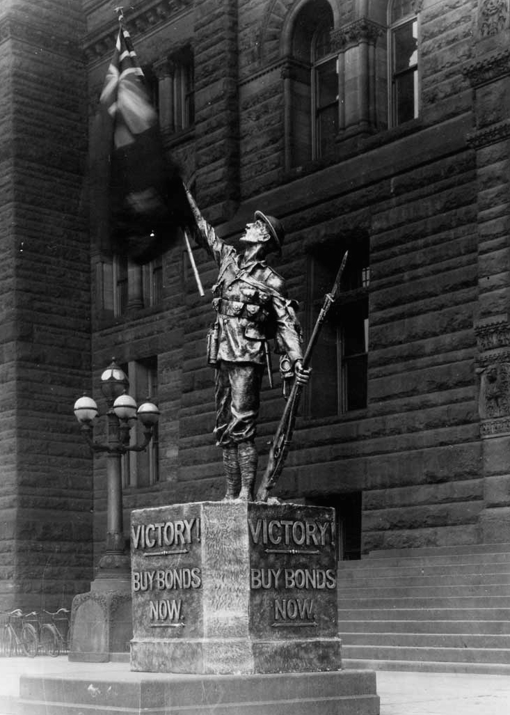 War memorials - 1918 Victory statue, November 1918 T. Eaton Company fonds Reference Code: F 229-308-0-1090 Archives of Ontario 