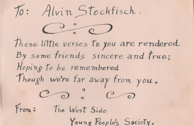 The Mysterious West Side Young People's Society - To Alvin Stockfisch | Alex Inspired