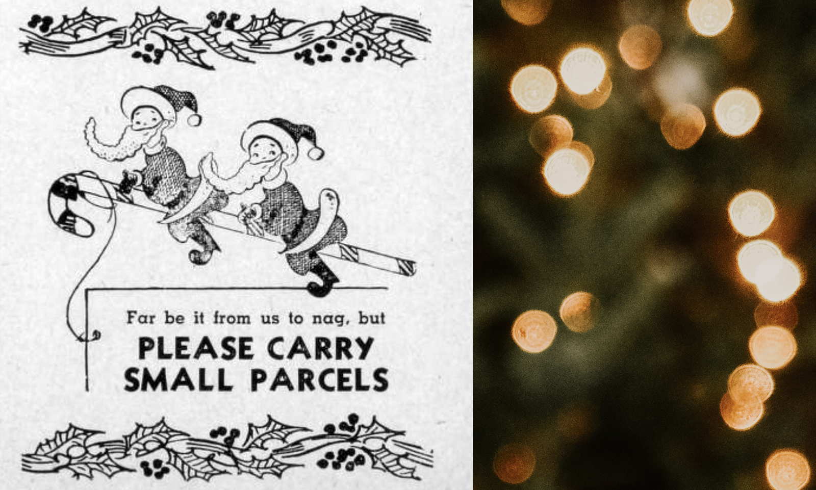 Eaton's at Christmas | Alex Inspired - Vintage eaton's ad reading: far be it from us to nag, but please carry small parcels. 